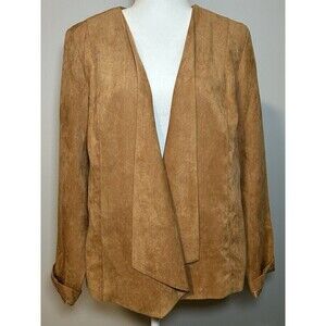 Studio Works Size M Faux Suede Long Sleeve Shirt Jacket Lightweight
